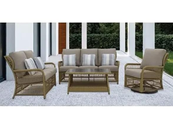 Four Seasons Courtyard Positano Wicker Loveseat Bench