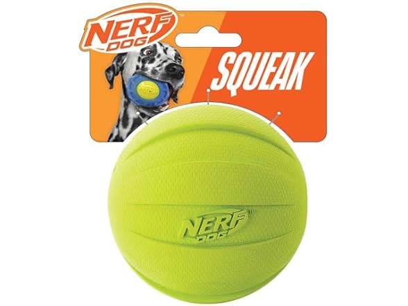 Nerf Dog Rubber Ball Dog Toy with Squeak