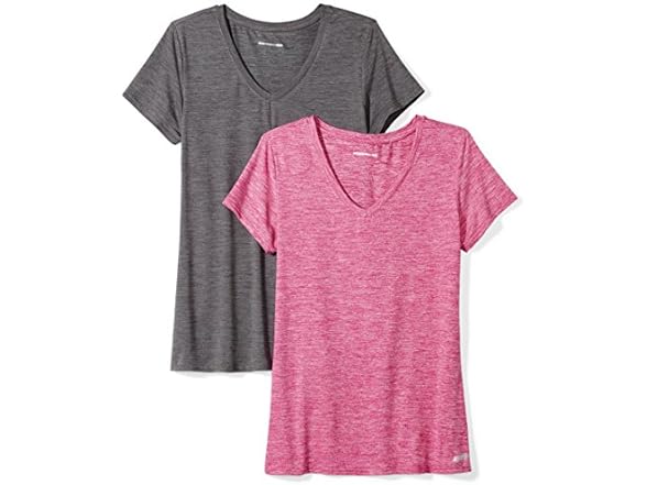 Women's Active Quick Dry Tech V-Neck T-Shirt (2Pk)