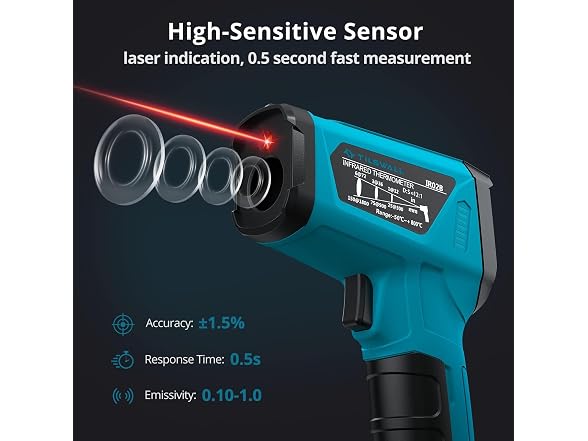 Tilswall Infrared Thermometer, -58°F to Adjustable