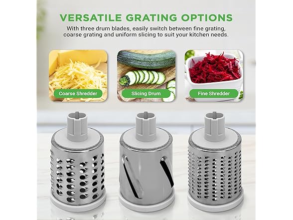 NutriChef 3 in 1 Cheese Grater & Shredder
