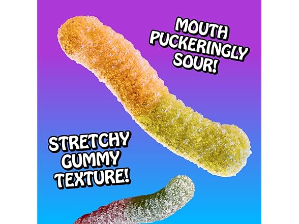 8PK Rotten Sour Gummy Worms - Low Sugar, Low Calorie