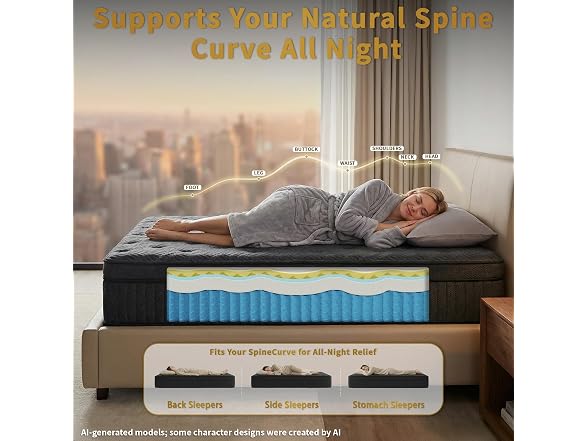 UNZIPE 12 Inch King Mattress, Medium Firm