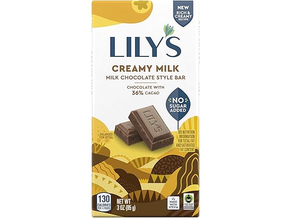 LILY'S Creamy Milk Chocolate Style No Su