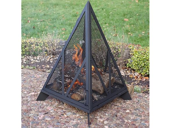 Sunnydaze Decor Pyramid Fire Pit Black - Gallery 8