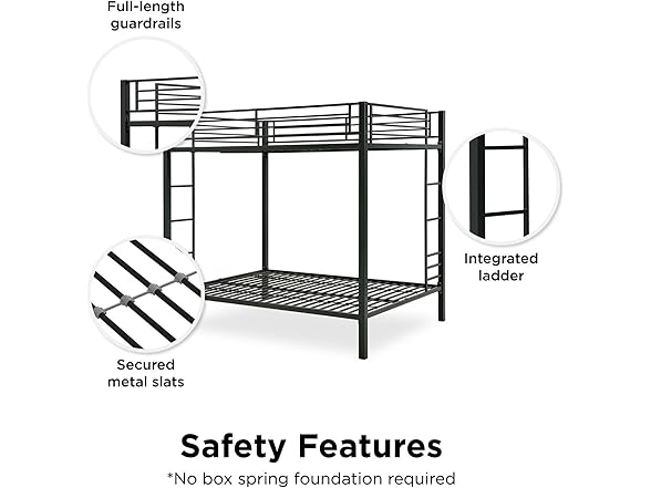 DHP Full Over Full Metal Bunk Bed