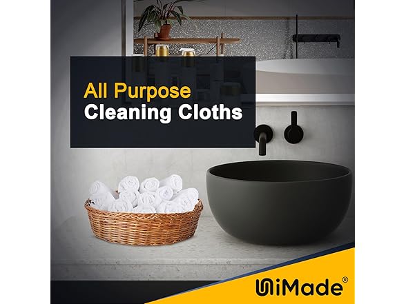 UNIMADE Shop Towels, 150pk, 11.5" White