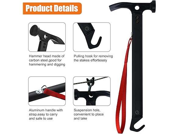 Eurmax Tent Stakes & Hammer Set