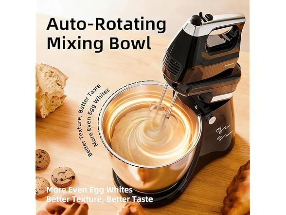 Stand Mixer Electric Kitchen Mixer, 4.8 QT Auto-Rotating Bowl & Beater Tilt-Head 2-IN-1 Standing Hand Mixer, 250 Watt 5-Speed with Turbo Boost Household Mixer with Beaters & Dough Hooks for Baking (Open Box)