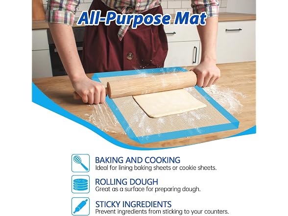 UBeesize 3 Pack Silicone Baking Mats,