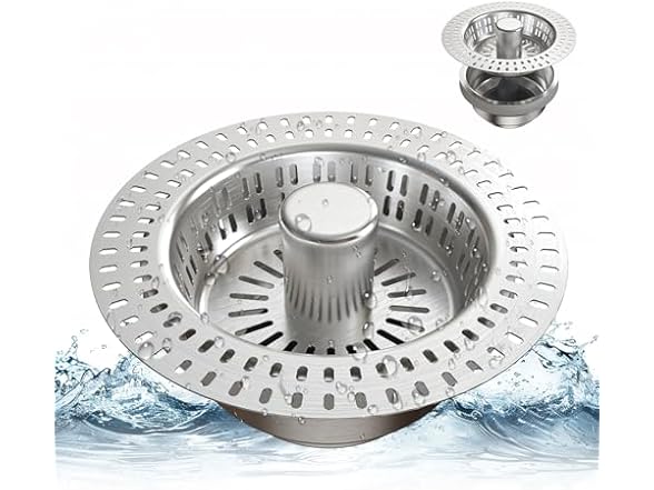 Tecfino Sink Strainer/Stopper Silver