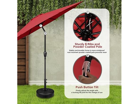 YSSOA 2 Pack 7.5' Patio Umbrella Outdoor