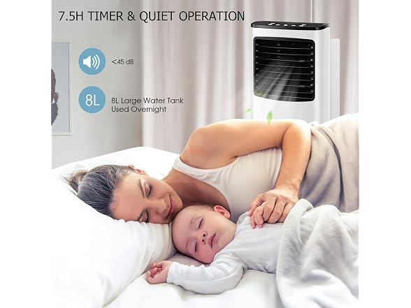 PETSITE Portable Evaporative Air Cooler, 3-in-1 Oscillation