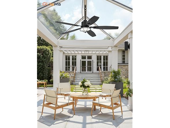 Glowivia 52in Outdoor Ceiling Fan IP65