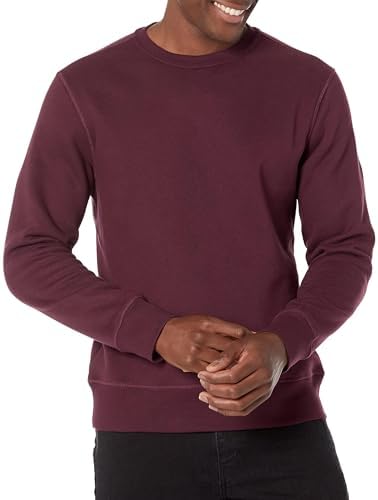 Amazon Essentials Men's Fleece Crewneck Sweatshirt - Burgundy, Small (Available in Big & Tall Sizes)