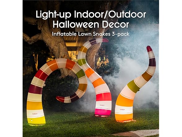 FUNBOY Giant Inflatable Light-Up Yard Snake