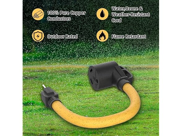 M1A2 30 Amp to 15 Amp 110V RV Adapter Cord 30
