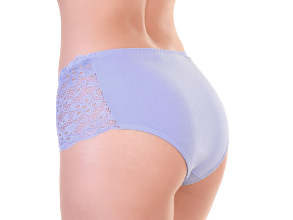 Mid Rise Brief Panties with Lace Front