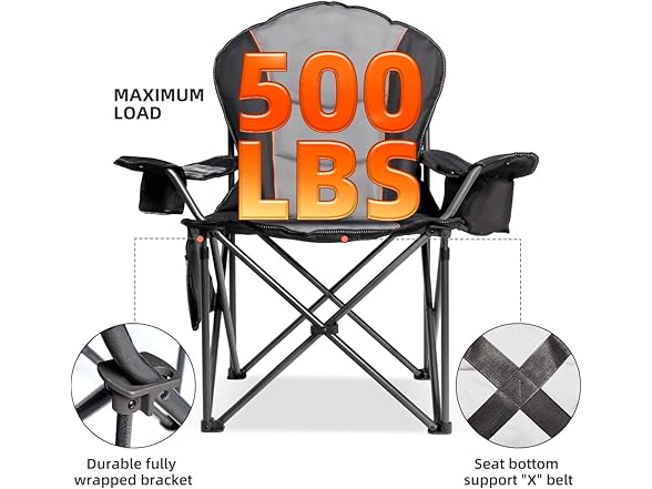 Foristrail Large Camping Chair with Side Table