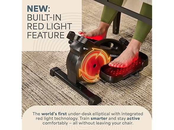 Lifepro FlexStrideRed Under Desk Elliptical Machine with Red Light Therapy