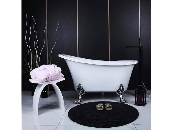 Kingston Brass Clawfoot Tub,Glossy White/Polished Chrome
