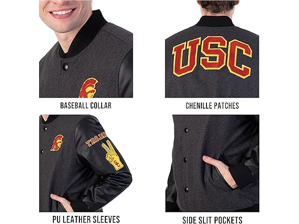 Ultra Game Men's NCAA Varisty Jacket (S)