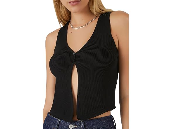 Forever 21 (M) Sweater-Knit Split-Hem Top