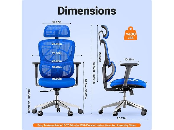 Jacia 400lb Big & Tall Mesh Office Chair