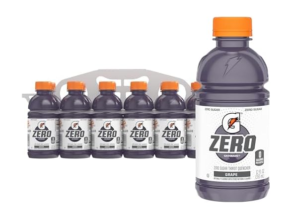 12PK Gatorade Thirst Quencher Zero Sugar Drink Grape