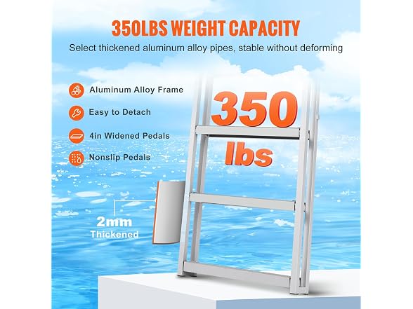 VEVOR Dock Ladder, Retractable 4 Steps