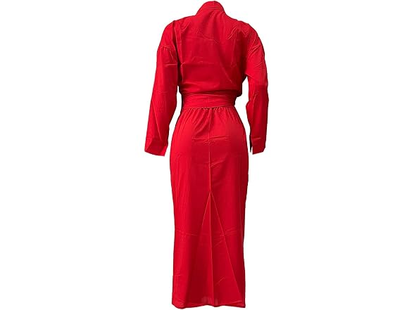 Glienst Women (S) Self Tie Collared Sleeve Skirt