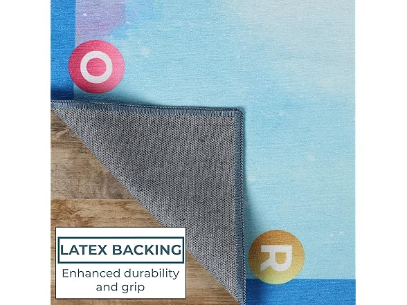 Superior Map Non-Slip Kids Washable Indoor Area Rug