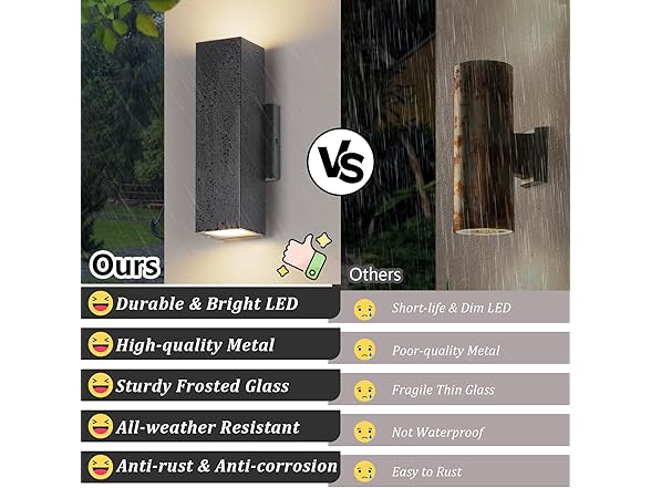 BesLowe 4-Pack Outdoor Wall Lights, Up & Down