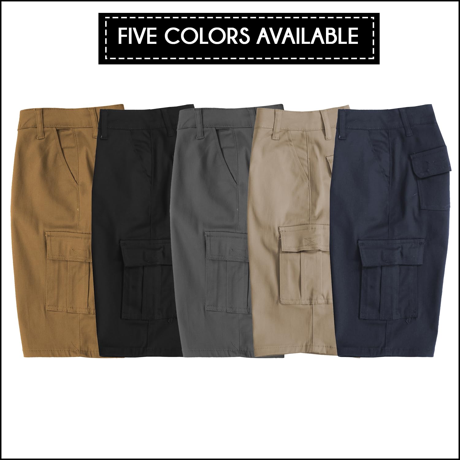 2PK Boys Stretch Cotton Cargo Shorts - Gallery 10