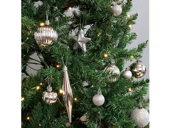 Sunnydaze Decor SME-055 59pc Silver Xmas Ornaments Sil
