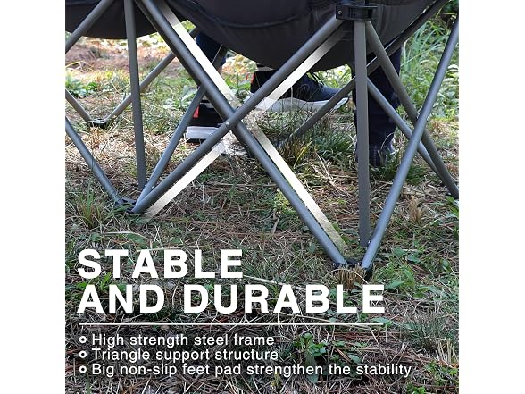 EVER ADVANCED Grey Double Camping Chair
