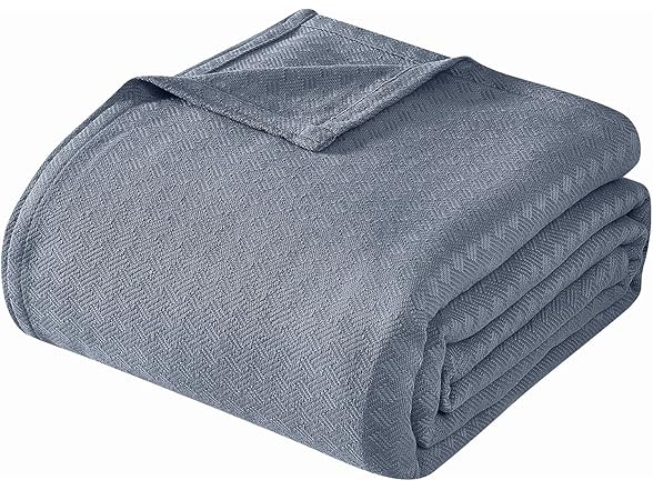 Vince Camuto Classic 100% Basket Woven Cotton Blanket