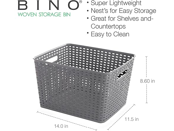 Woven Plastic Storage Baskets 3-Pack