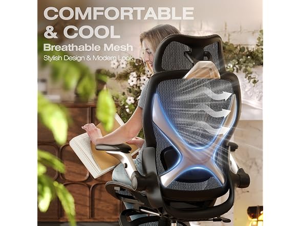 ELABEST X100 Ergonomic Mesh Office Chair with Footrest