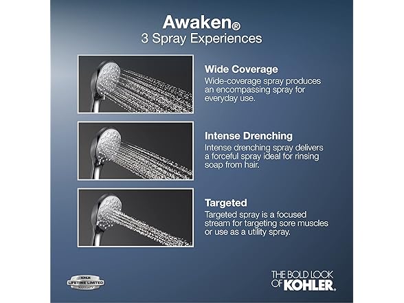 Kohler Awaken Shower Kit, Matte Black