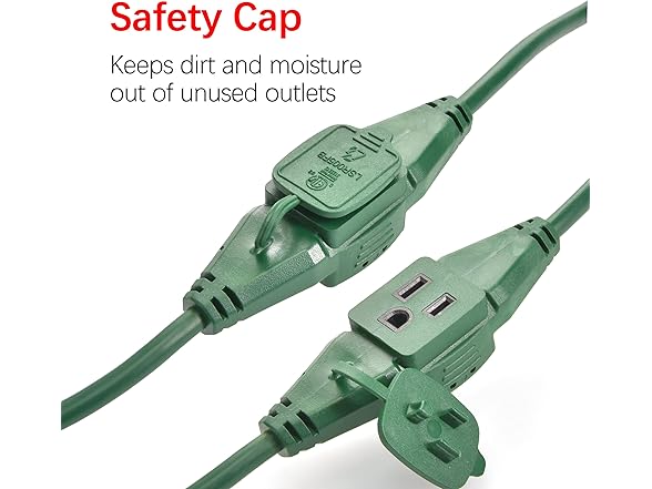 Clear Power 25ft 16/3 SJTW Green Landscape Ext Cord