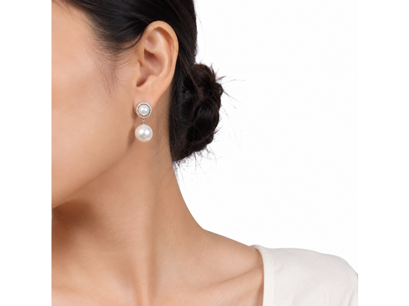 SS Double Mother of Pearl Drop Earrings