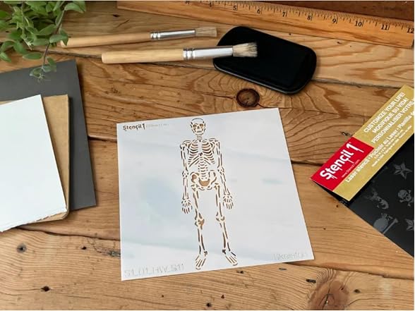 Skeleton Stencil 8.5" x 11" Halloween Pumpkin Carving