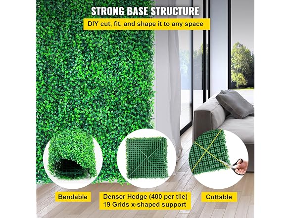 Artificial Boxwood Panels, 20 PCS 20\"x20\"