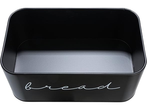 Bloomingville Metal "bread" Bin with Bamboo Lid, Black