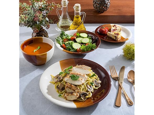 Gibson Elite Autumn Canopy Stoneware Set