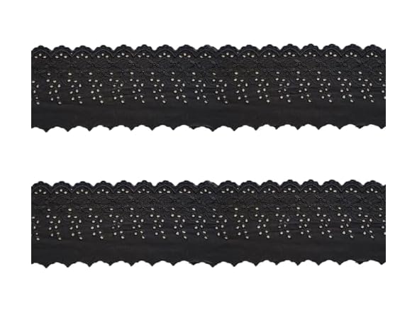 3Yards Eyelet Lace Trim, Black Cotton