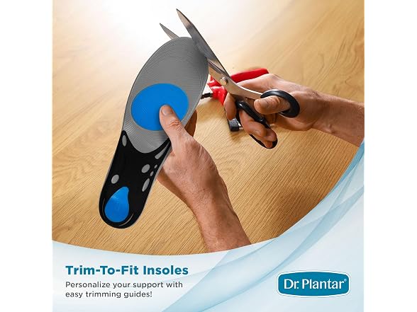 Dr. Plantar Insoles for Men, Sizes 8-12, Trim to Fit,