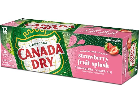 12PK Canada Dry Fruit Splash Strawberry Ginger