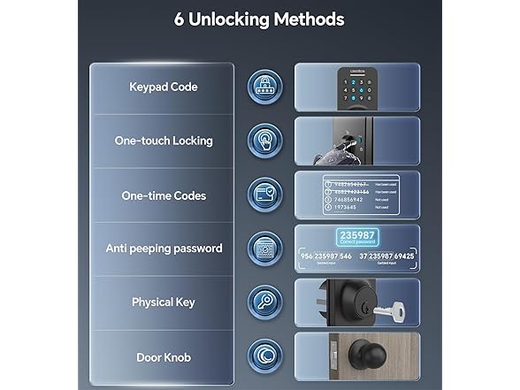 Ulecoce Keyless Entry Door Lock with Handle